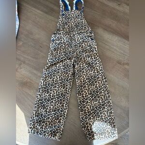 Mini Boden Leopard Print corduroy Overalls